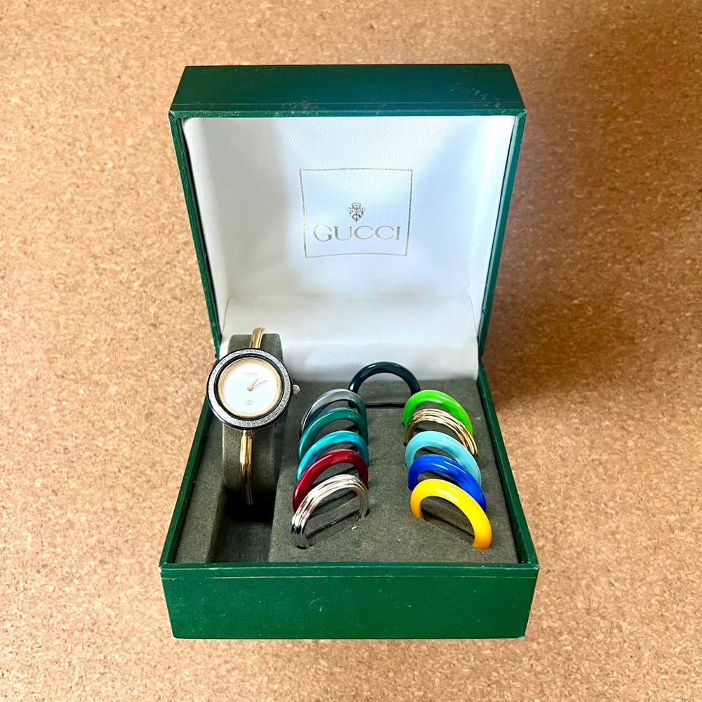 Authentic Gucci 11/12.2 Bangle Watch – Full Bezel Set – Swiss Made